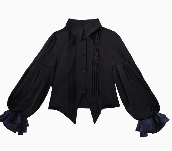 Original Dark Goth Prince Clothing Set New Spring Summer Women's Cool Black Shirt Irregular Vest Shorts 3 Piece Suit Outfits