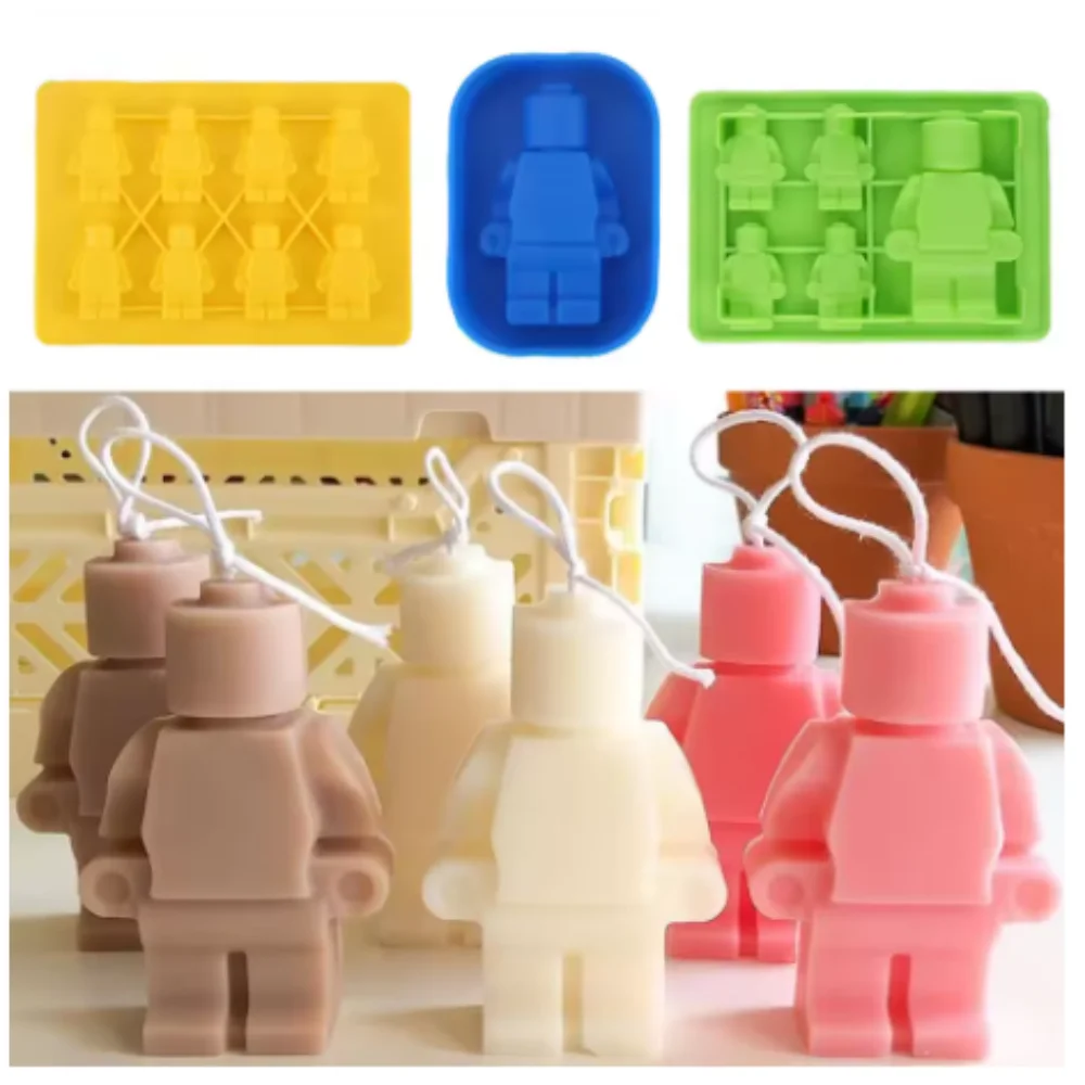 DIY Robot Silicone Candle Mold Creative Concrete Gypsum Chocolate Baking Mold Home Decoration Christmas Gift Craft Supplies