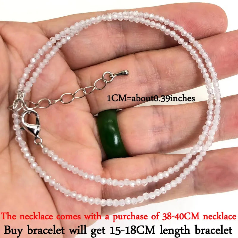 2-3mm Natural Stone Beaded Necklace Handmade Mini Tourmaline lapis crystal Energy Healing Female Bracelet for Women Jewelry Gift