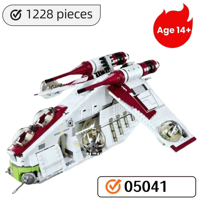 Hot Toys 1175pcs Compatible With 05041 Republic Dropship Gunship Building Blocks 75021 Bricks Toys For Children Christmas gift