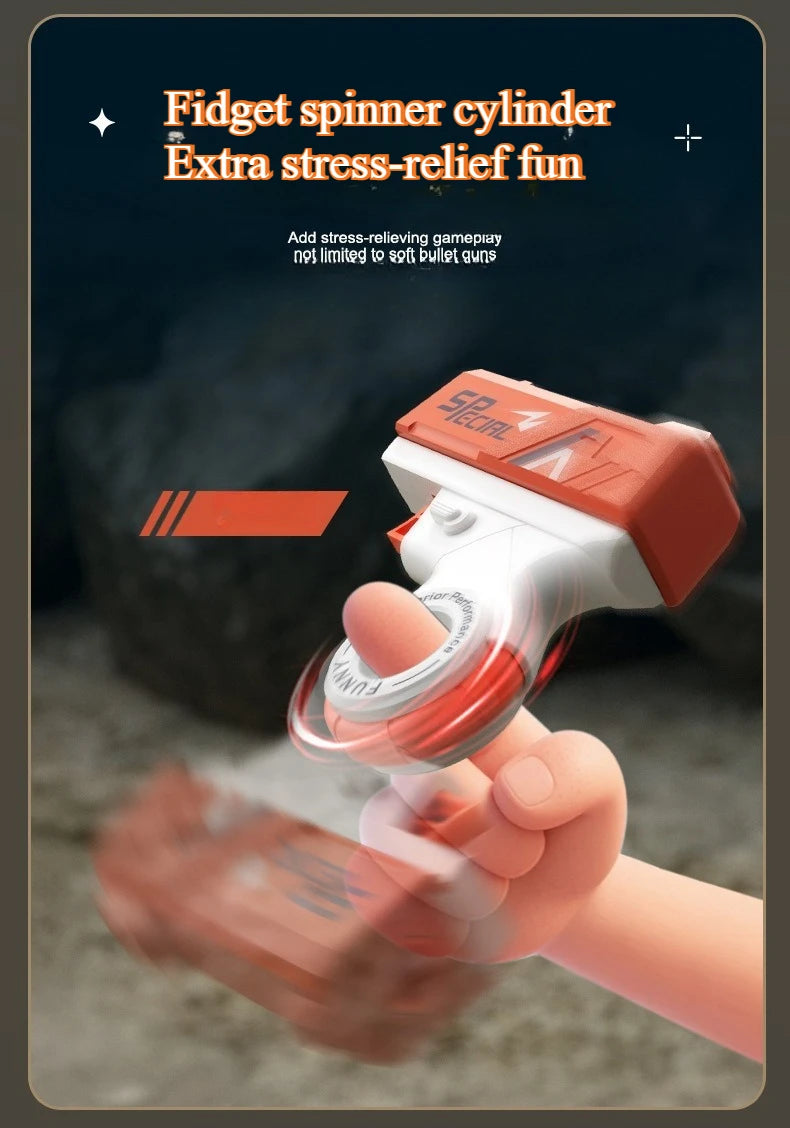 Mini Soft Bullet Toy Gun Rotary Fidget Design Foldable Foam Dart Launcher for Boys Shooting Toy Fun Christmas Gift for Kids