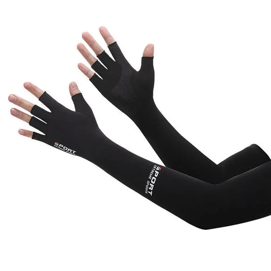 High Quality Ice Sleeve Armguards Anti-UV Breathable Ice Arm Sleeves Five-Fingers Riding Gloves Outdoor Sports Sun Protection