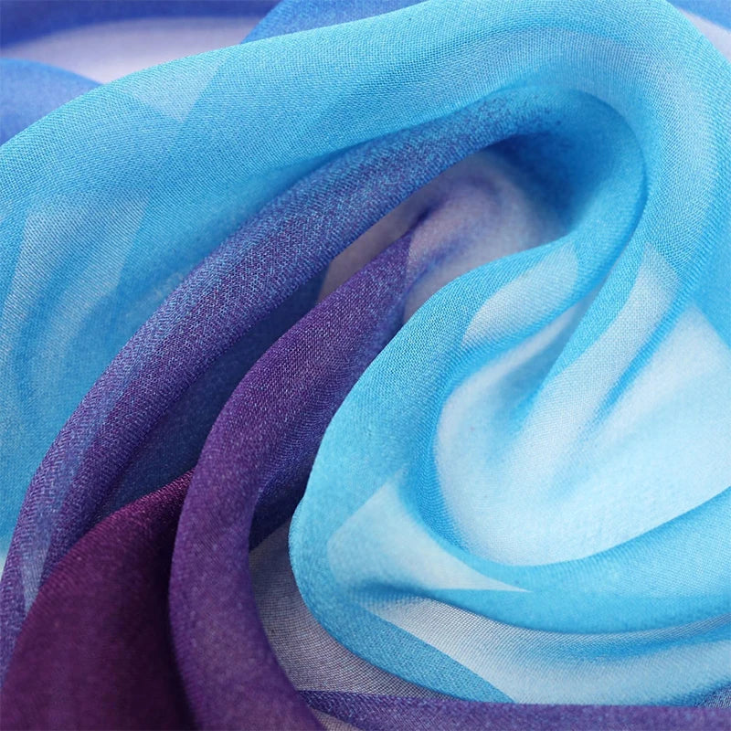 50*160CM Fashion Women Chiffon Gradient Scarf Shawl Luxury Elegant Lady Versatile Sun Protection Decorate Scarves Headscarf