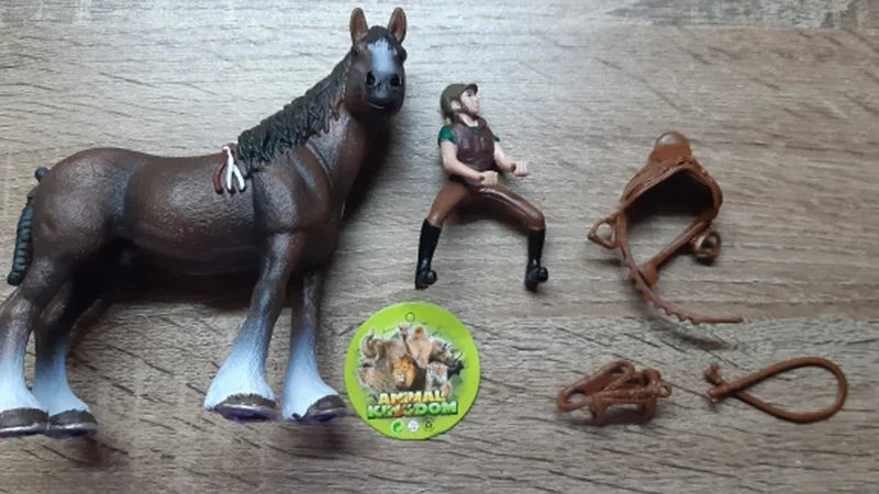 DIY Horse Race Model Horseman Farm Animal Figurines Action Ma Chang takes a shower Emulation Toys for Children Christmas Gift