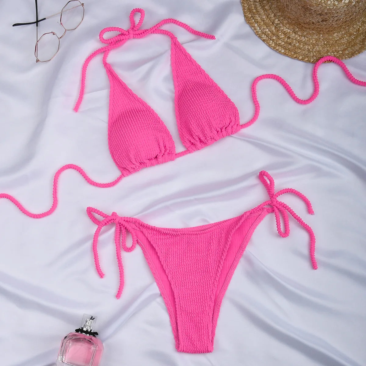2025 New Fashion Sexy Bikini Solid Swimsuit Women Swimwear Push Up Set Brazilian Bathing Suit Summer Beach Wear Swimming
