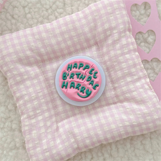 INS Cute English Letter Pink Magnetic Holder Grip Tok Phone Stand Support for IPhone 17 16 for Pad Magsafe Smart Tok Bracket