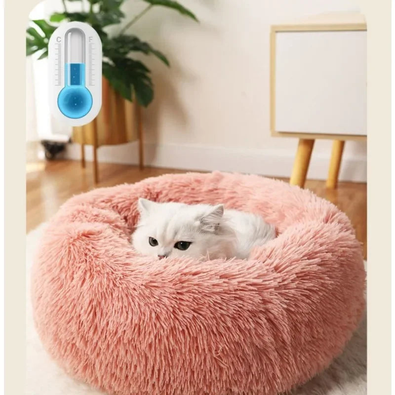 40-70cm Home Plush Pet Nest Super Soft Warm Detachable and Washable Round Pet Bed for Dog and Cat House Winter Warm Sleeping