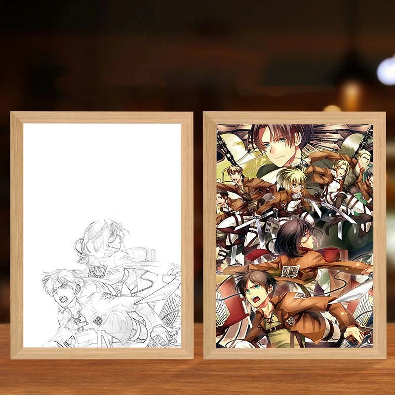 Hot INS Anime Attack on Titan LED Night Light Colorful USB Plug in Three Color Lighting Surprise Desk Lamp Christmas Gift Toy