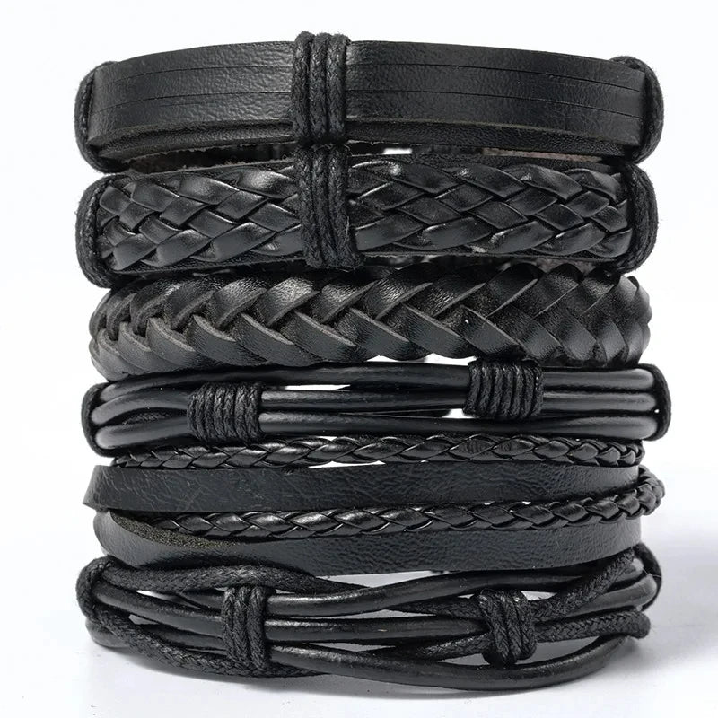 Bracelet for Men Fashion Pop Pentagram Beaded DIY Bracelet Set Stud Accessories Men's Punk Street Bracelet Retro Charm Bracelet