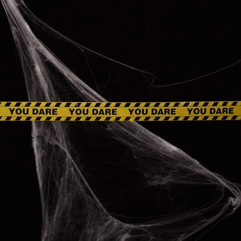 Halloween Yellow Isolation Warning Tape with Bold Danger Signs Durable Plastic Material for Yard Haunted House Party Decoration