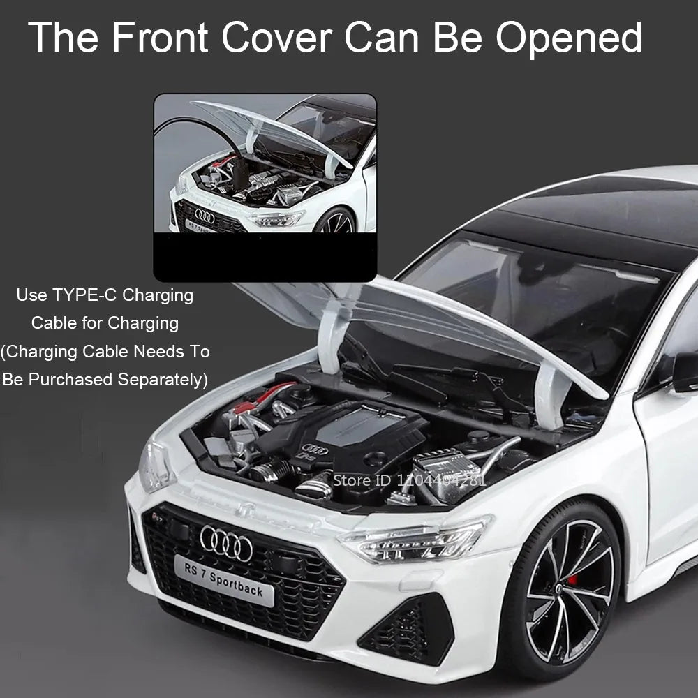 1:18 RS7 Range Rover Alloy Car Model Diecast Toy Sound Light 6 Doors Opened Shock Absorption Miniature Vehice Kid Christmas Gift