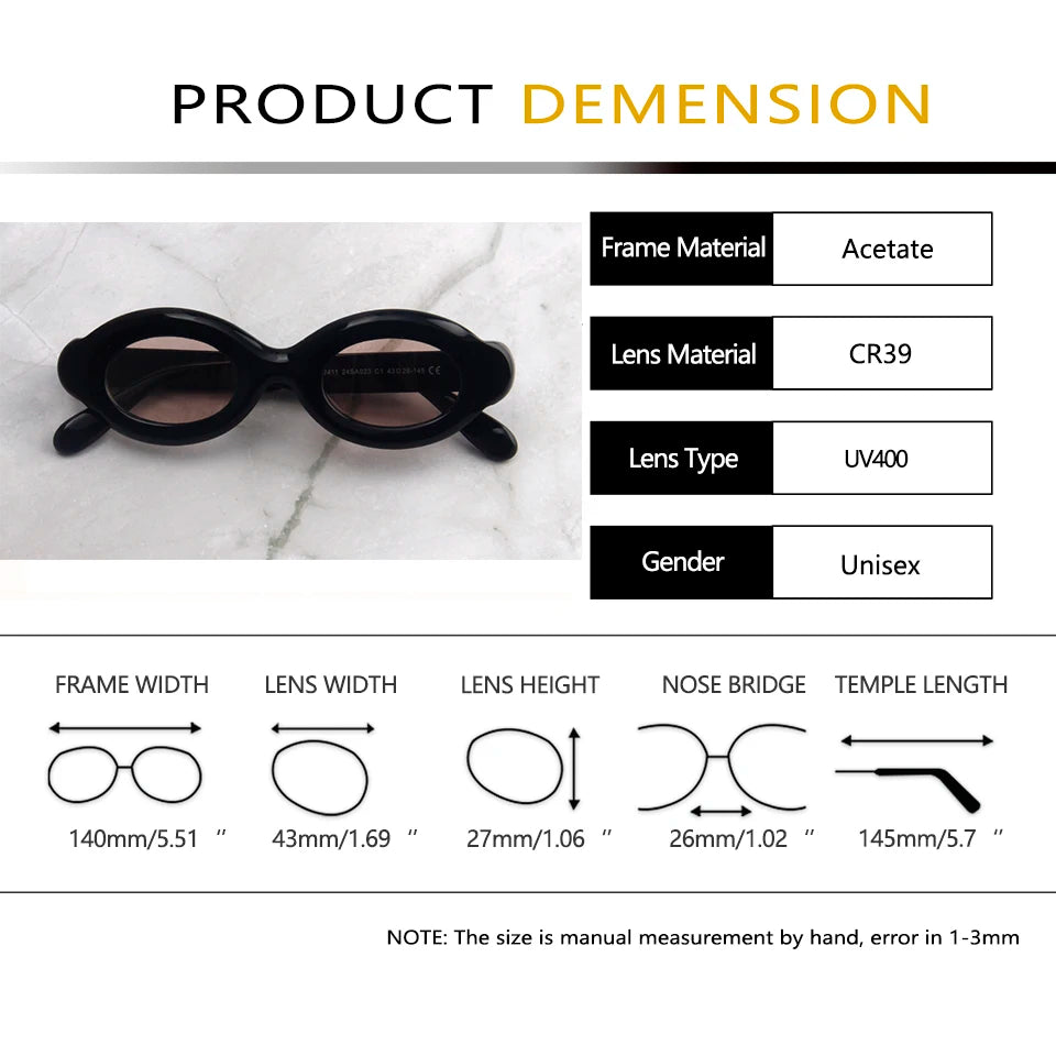 Luxury Thick Mixed Acetate Oval Polarized Sunglasses Women Trendy UV Protection Eyewear Stylish Shield For Men lentes de sol