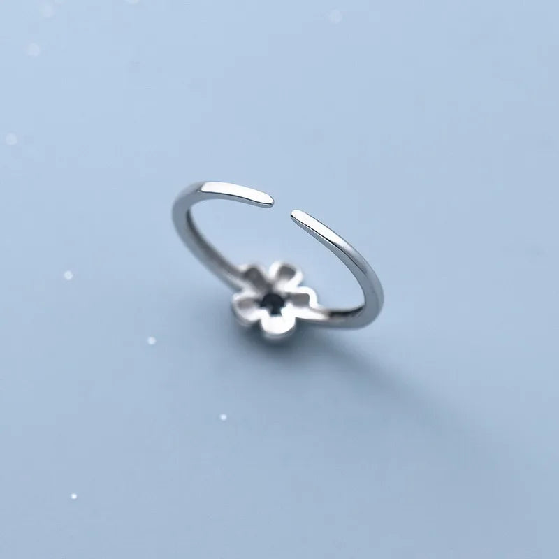 Vintage Rose Flower Rings For Women Korean Style Adjustable  Sakura Princess Finger Ring Bride Wedding Engagement Party Jewelry