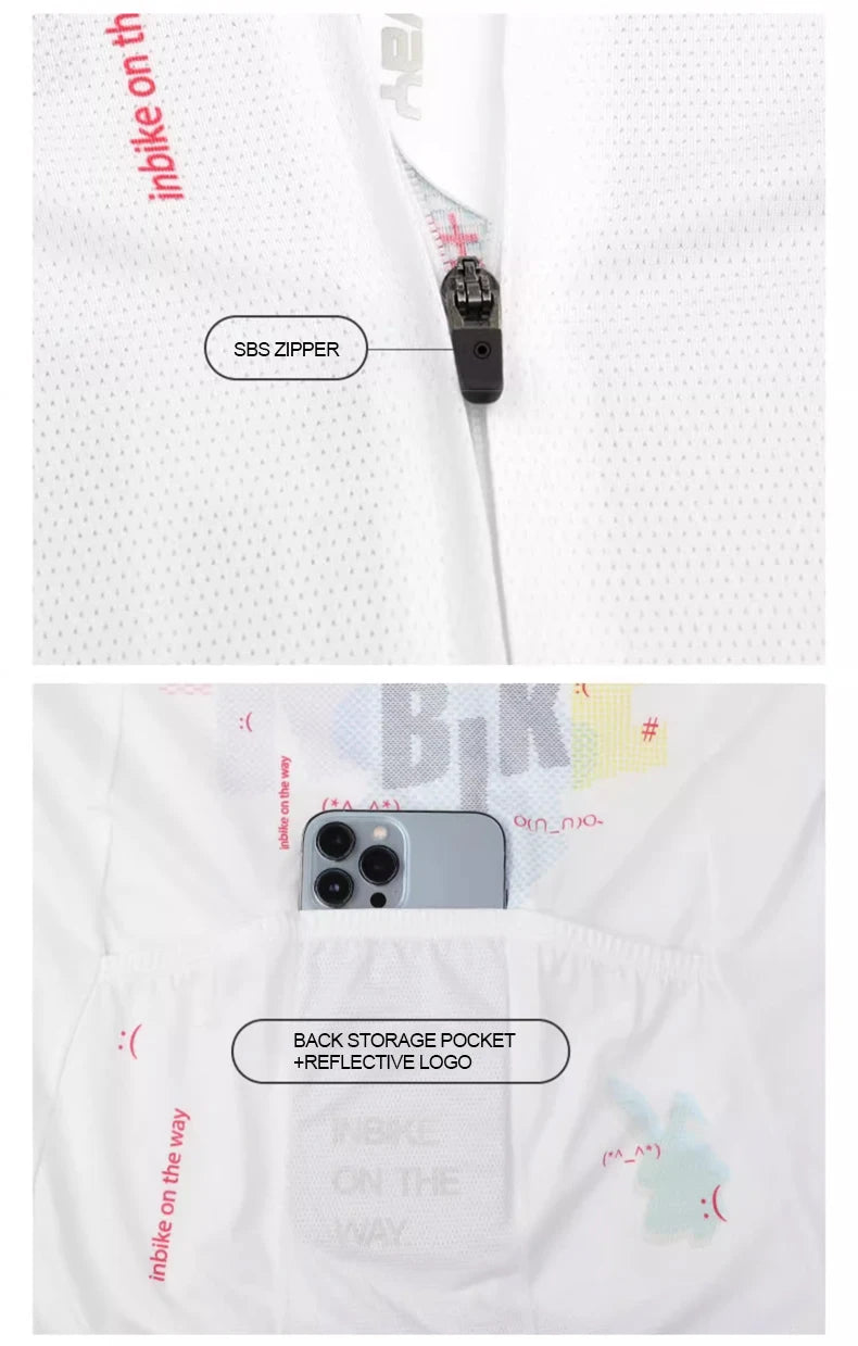 INBIKE Summer Men's Cycling Short Sleeve Bicycle Jersey Quick-Dry Road Bike Riding Shirt Man MTB Cycling Clothing with Pockets