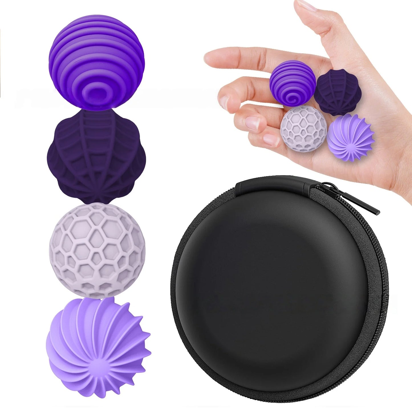 Sensory Magnetic Ball Fidget Decompression Soft Silicone Texture Worry Ball Puzzle Travel Toy Halloween Gift Set