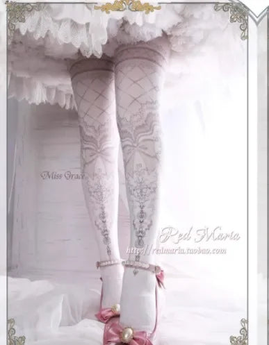 Japanese Style Lolita Socks Vintage Original Print Pantyhose Lady Girls Autumn Winter Tights Stocking Fashion Leggings