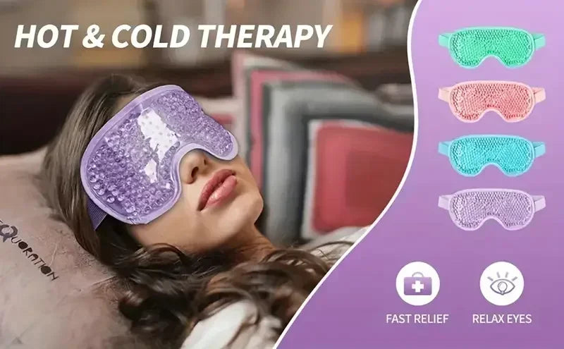 PVC Eye Mask Cooling Eye Mask Hot Cold Compress Gel Beads Eye Mask for Puffy Eyes Dark Circles Reduce Eyes Dry Sleep Eyes Mask
