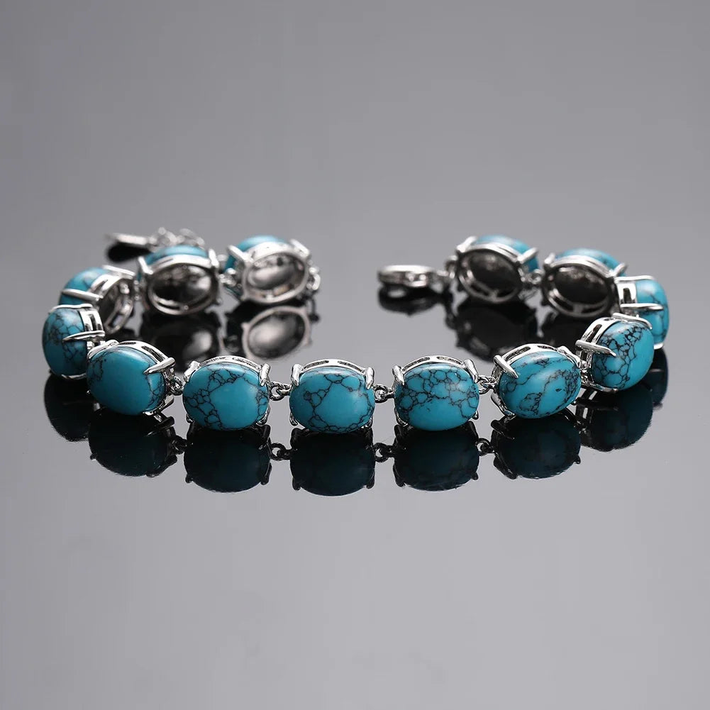 Natural Labradorite Bracelet 925 Sterling Silver Bracelet Turquoise Amethyst Gemstone Bangle Party Anniversary Gift Jewelry