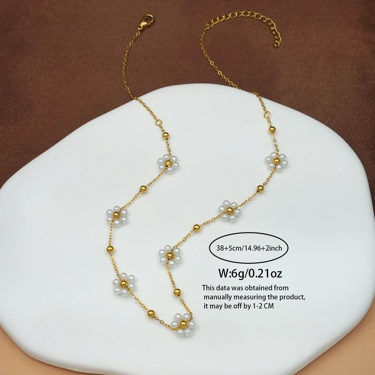 Women's Small White Petal Necklace - Best Gift for Her Birthday, Valentine's, Christmas, Halloween, Party Dates