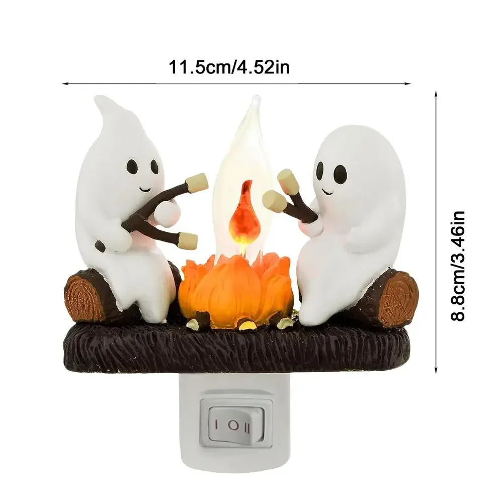 Halloween Decoration 2024 New GHOSTS ROASTING CAMPFIRES MORES Chost Design Lamp Halloween Home Decorations