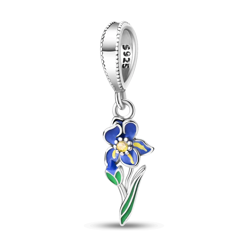 925 Sterling Silver Green Series Flower Tree Apple Pendant DIY Fine Beads Fit 4MM hole diamete Charms Bracelet Women Jewelry Diy