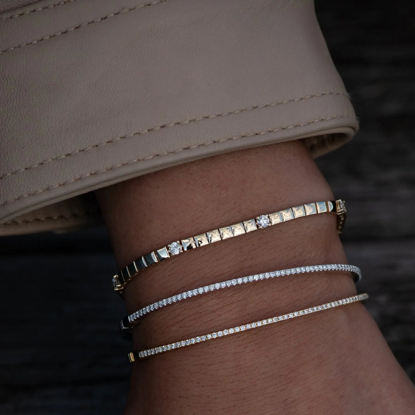 High Quality Simple Geometric Women Jewelry Fashion Gold Color White CZ Blue Turquoises Beaded Chain Bracelet Necklace