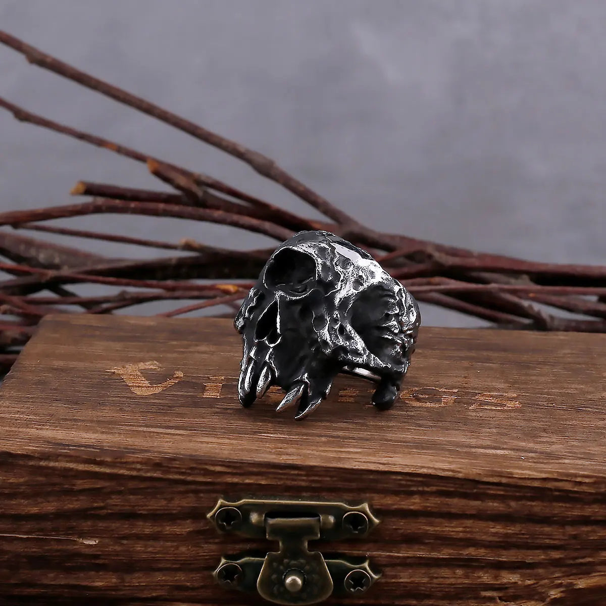 Northern Europe Viking 316L Stainless Steel Skull Ring Neo-gothic Fashion Teen Biker Ring Punk Rock Party Jewelry Accessories