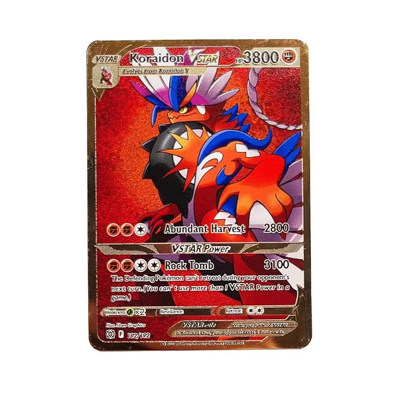 Pokemon Metal Card 10000 Points Arceus Charizard Raichu Super Card Golden English Mewtwo Vmax GX EX Christmas gift