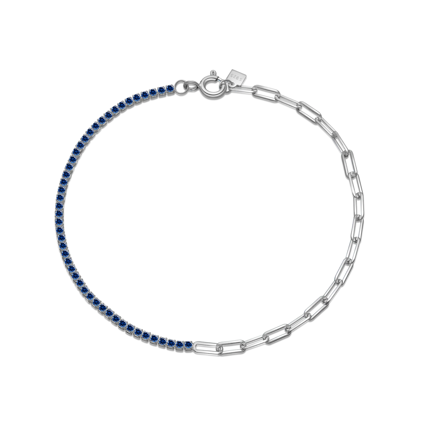 VEWANT 925 Sterling Silver Rainbow Colorful Zircon CZ Chain Bracelet Women Fine Jewelry Rock Punk Wedding Anniversary Gift
