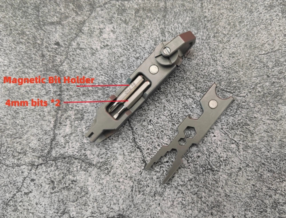 EDC TItanium Alloy with Titanium Key Ring Pry Bar Screwdriver Bottle Opener Handle Multi-tool profession Portable Outdoor Tools