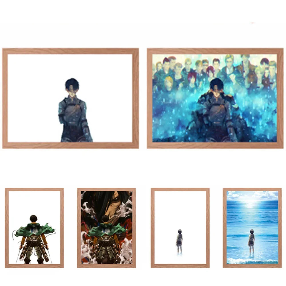 Hot INS Anime Attack on Titan LED Night Light Colorful USB Plug in Three Color Lighting Surprise Desk Lamp Christmas Gift Toy