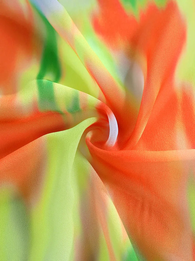 Miyouj 2025 Tie Dye Bikini Set Triangle Bathwear New Three Piece Suit Low Waist Biquini Summer Cover Up Women's Bandage Swimsuit