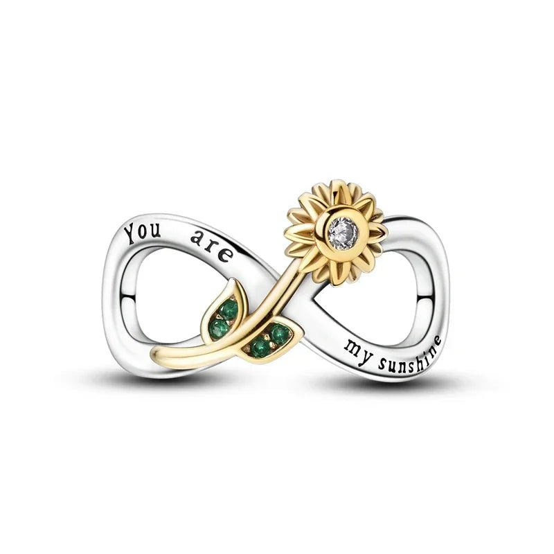 925 Sterling Silver Green Series Flower Tree Apple Pendant DIY Fine Beads Fit 4MM hole diamete Charms Bracelet Women Jewelry Diy