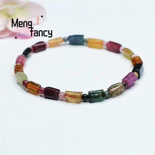 Natural Tourmaline Exquisite Elegant Simple High-grade Bracelet Candy Colour Random Sexy Young Girls Popular Fashion Jewellery