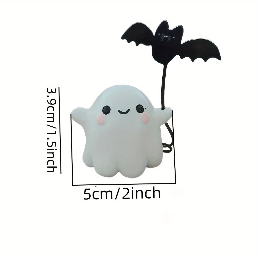 1Pc Halloween Cute Ghost Putting Bat Ornaments Ghost Bat Desktop Party Decoration Party Small Gift Little Finger Cute Ghost Toys