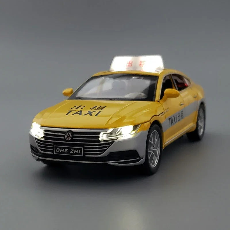 1:32 Volkswagen CC Taxi Car Model Alloy Car Die Cast Toy Car Model Sound Light Children's Toy Collectibles Christmas gift ﻿A563