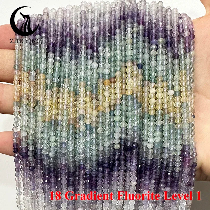 AAA Colorful Tourmaline Stone Beads Loose Spacer Faceted 3mm Beads for Jewelry Making DIY Bracelet Accessories 15''