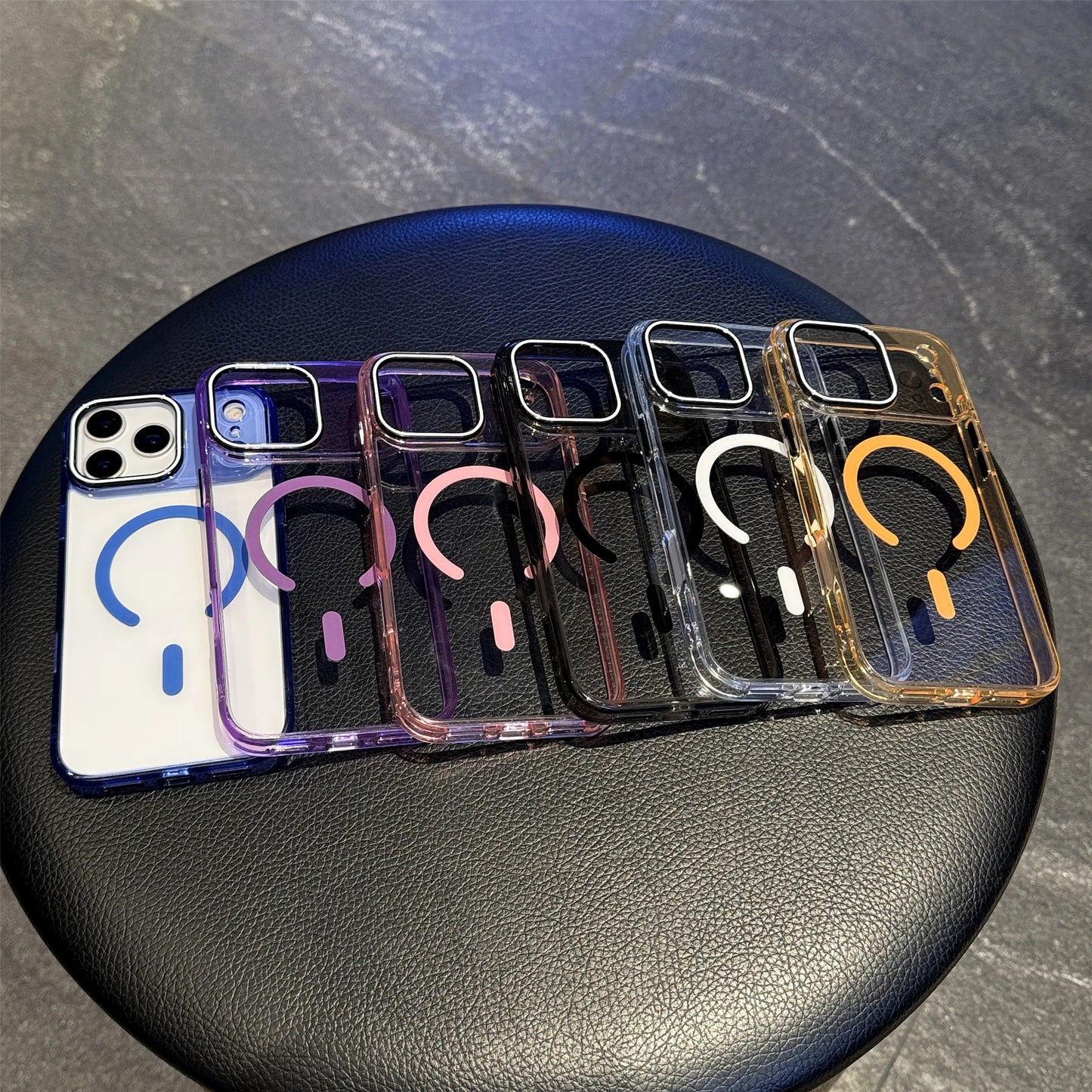 High Clear Acrylic Backplate Magnetic Phone case for iPhone 17 Air 16 15 14 Pro Max Integrated Touch Button PC Shockproof Cover