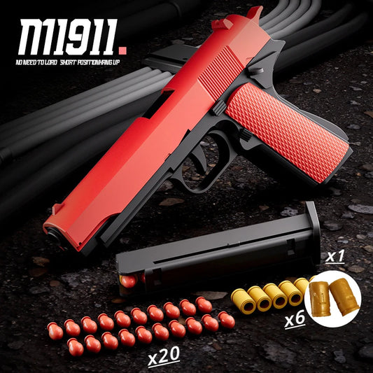 M1911 Toy Gun Pistol Soft Bullet Shell Ejected Blaster Manual Airsoft Air Gun Launcher For Children Adults Shooting Games