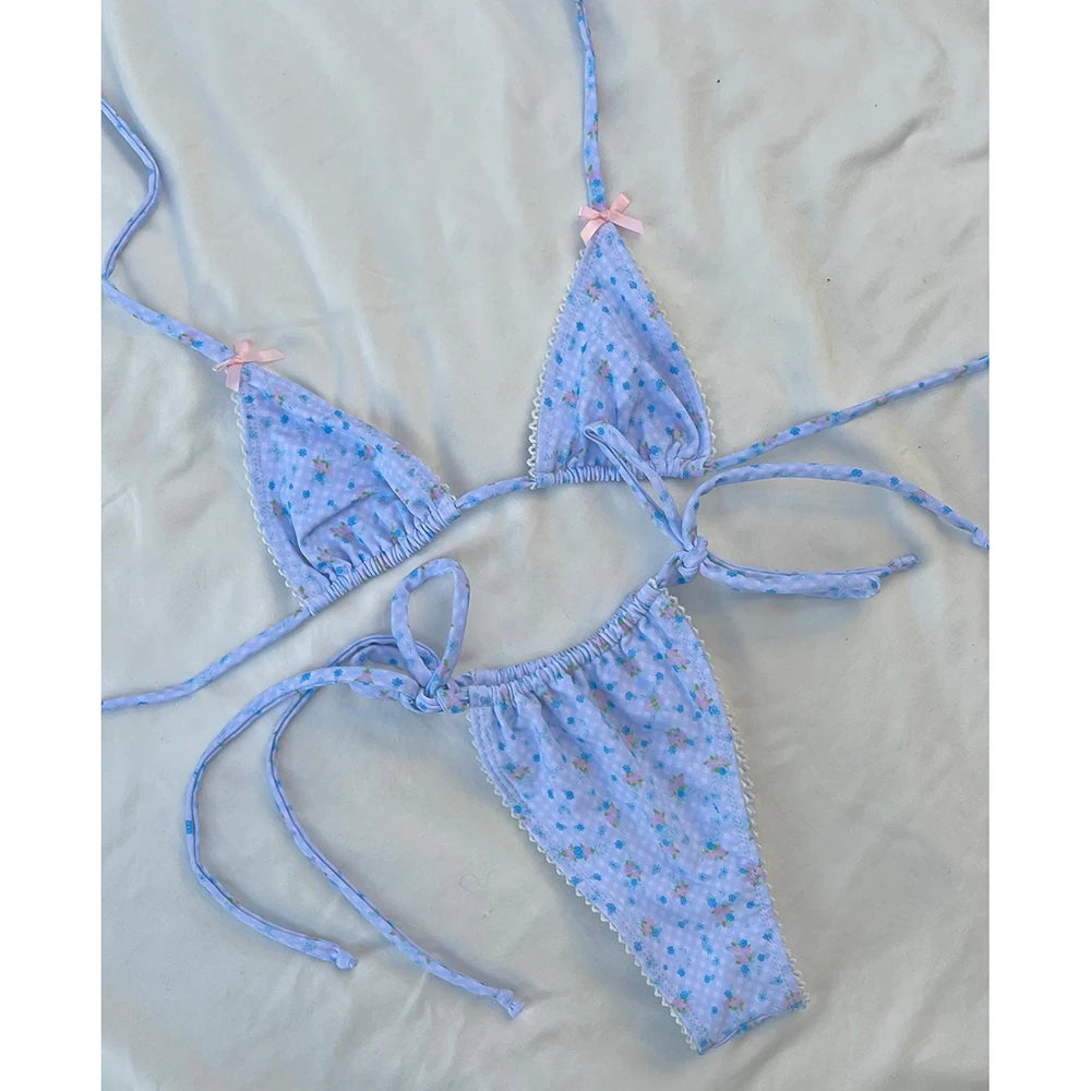 Micro Bikini Push Up Women Swimsuits 2024 Sexy Female Swimwear Brazilian Bikini Set Thong Biquini Swim Suits Print Beachwear