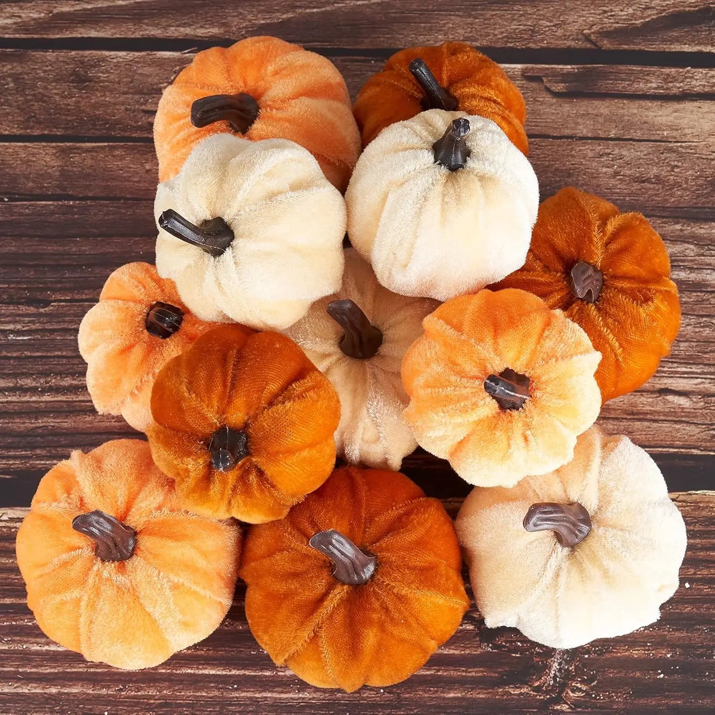 12pcs Pumpkin Decor Velvet Artificial Pumpkin Fall Pumpkin Decor For Autumn Thanksgiving Harvest Festival Halloween Decoration
