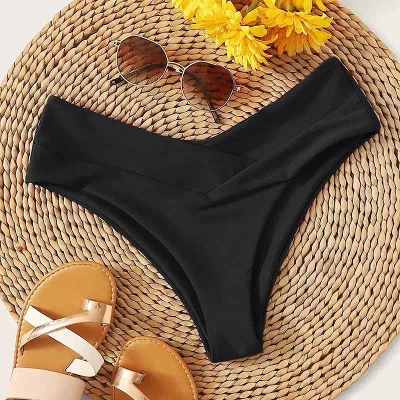 Bikini Bottoms Fashion Women Swimsuit High Waist Thong Swimwear Trunks Bikinis Top Brazilian Pants Bathing Suit Bottom Beach