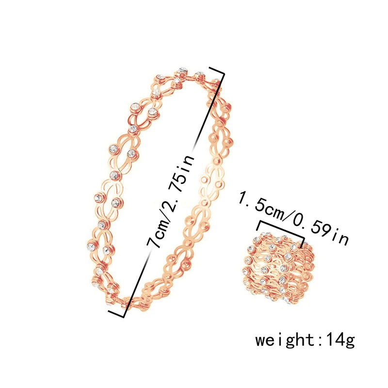 Unique Design Magic 2 in 1 Folding Retractable Ring Bracelet Shiny Rhinestone Multilayer Twist Rings for Women Creative Jewelry