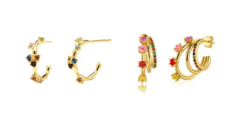 Colorful Crystal Earrings 925 Sterling Silver Ear Needle Stud Earrings for Women Cross Dangle Earrings Party Wedding Jewelry