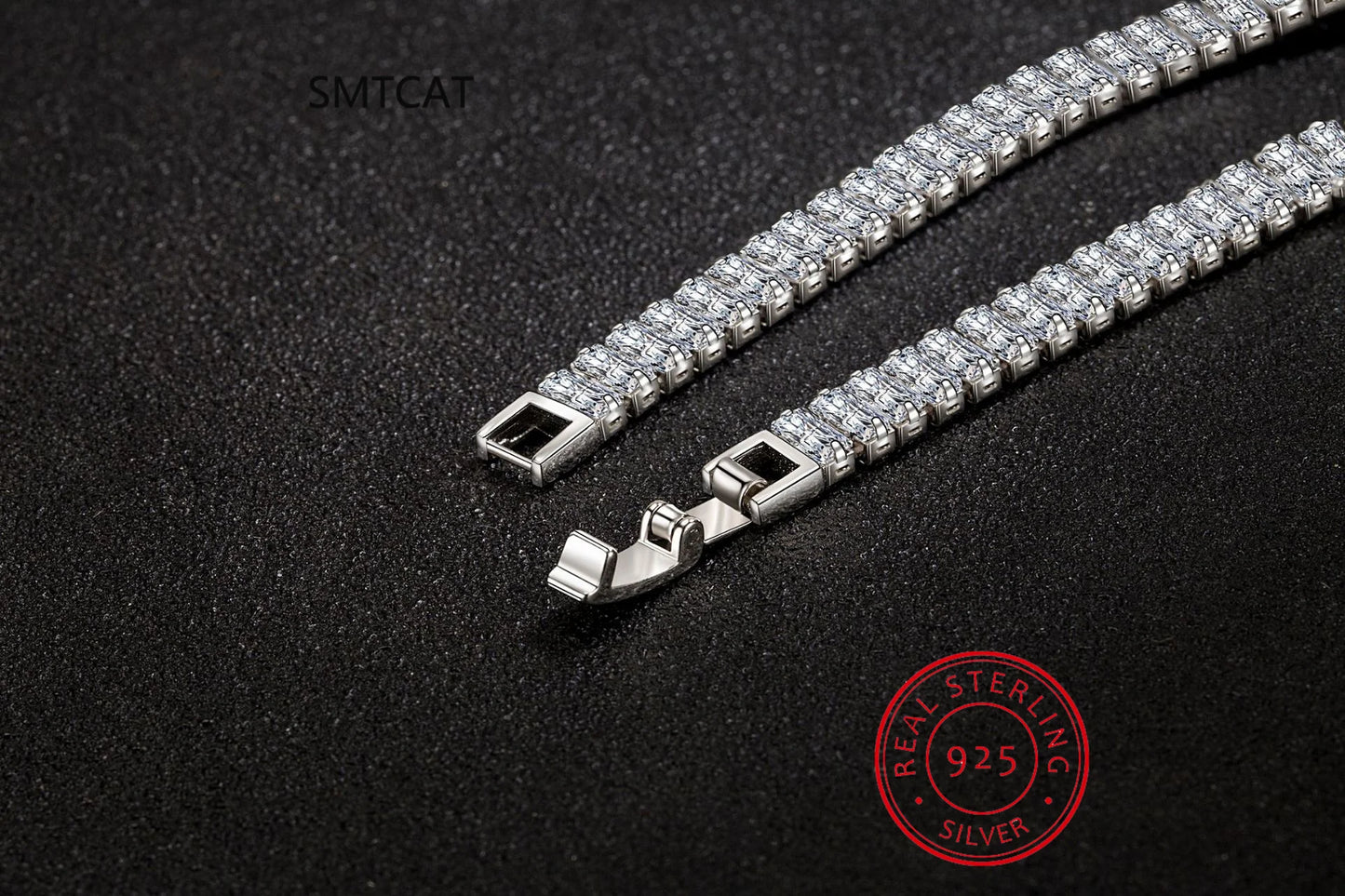 100% 925 Sterling Silver 4*6mm Emerald Cut High Carbon Diamond Bracelets For Women Engagement Wedding Party Fine Jewelry