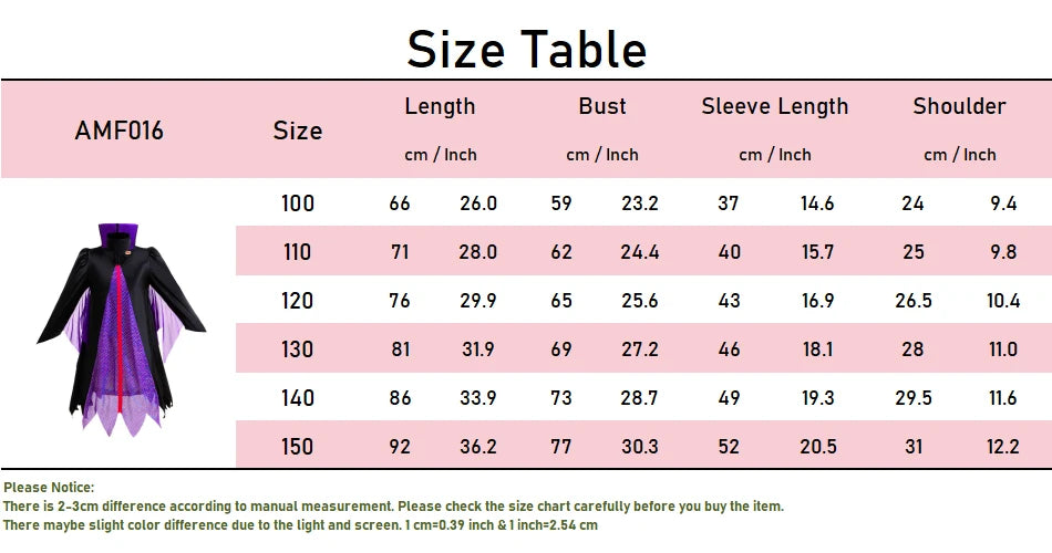 Halloween Costume Girls Cartoon Maleficent Cosplay Dress Children Fancy Witch Disguise Robe Carnival Devil Queen Dot Tulle Frock