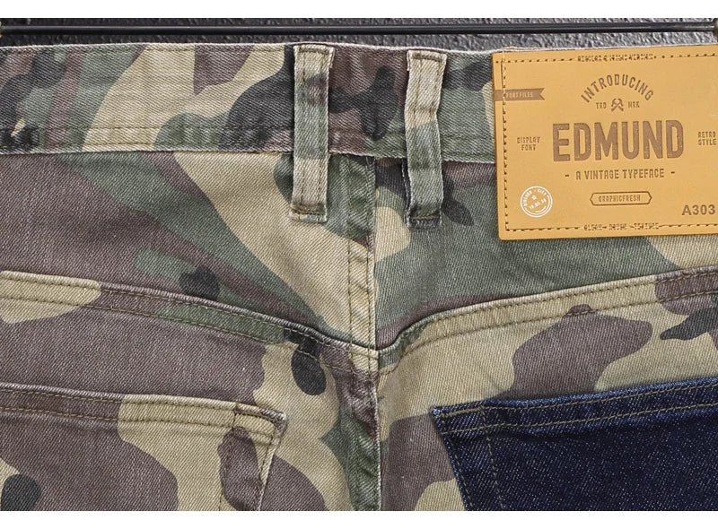 Streetwear Fashion Men Jeans High Quality Stretch Slim Fit Camo Trousers Embroidery Patch Designer Hip Hop Denim Pants Hombre