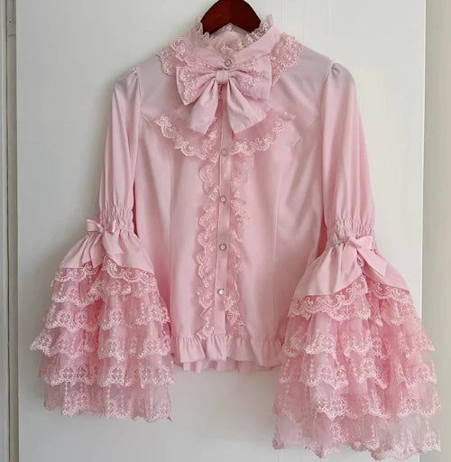 Original Lolita Dress Cape Set New Spring Autumn Sweet Girl Lace Princess Jsk Cake Dress Fairy Suspender Dress Shirt Outfit