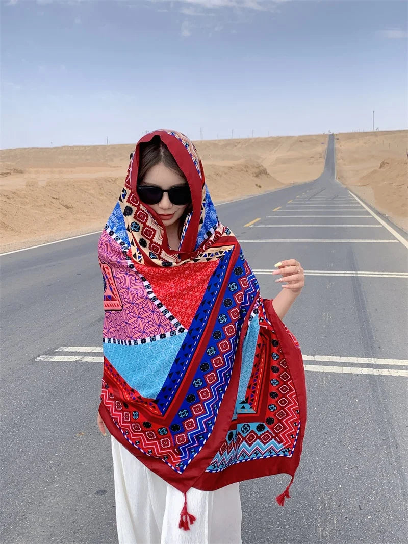 Travel Beach Sunscreen Scarves for Women Bikini Large Sarong Wrap Scarf Brazilian Swimsuit Bathing Cover-ups 17 Styles 90x180cm