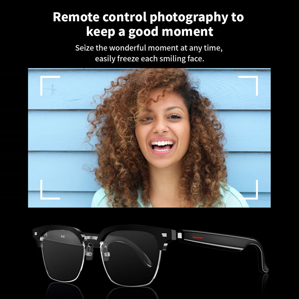 Intelligent BT AI Glasses With Mic Multifunctional Remote Control Phone Camera Shoot Music Call Sport Sunglasses For Men & Woman